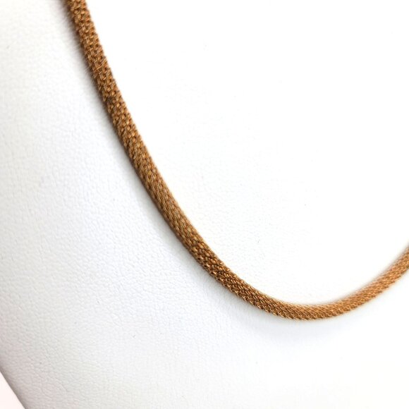 Vintage Gold Tone Necklace Hollow Round Mesh Chain 18" with 2" Extender CT7 - Picture 4 of 5